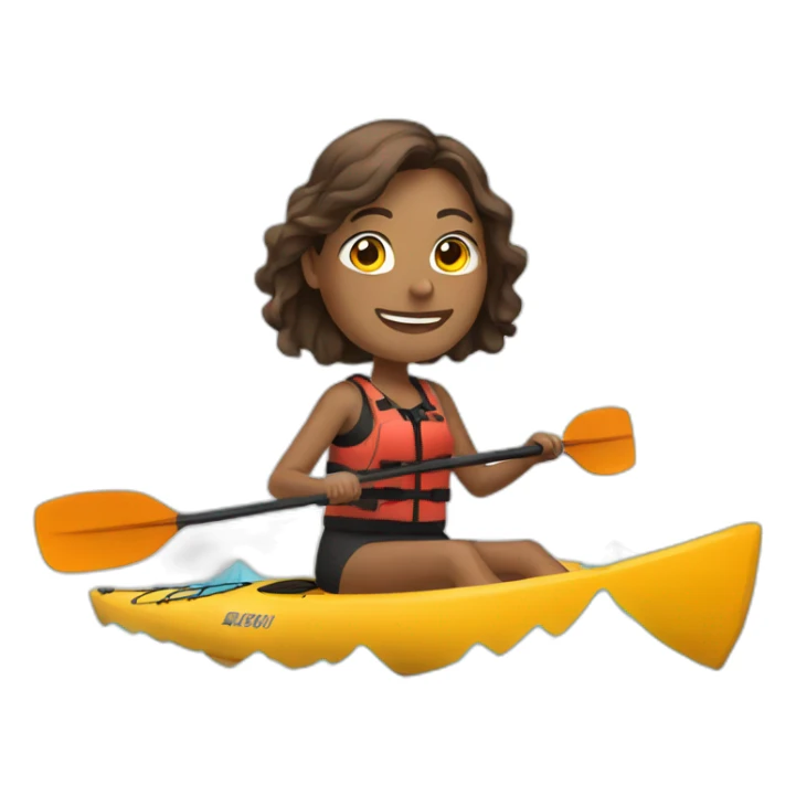 woman kayak sticker