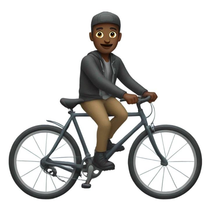 Black man riding bicycle on a misty day  sticker