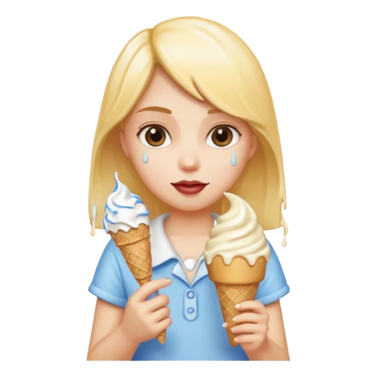 Girl holding an ice cream  sticker