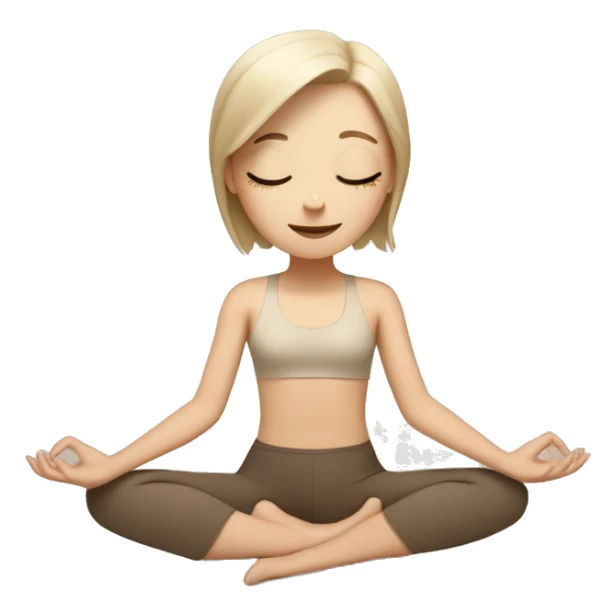 white girl doing yoga in beige tones  sticker