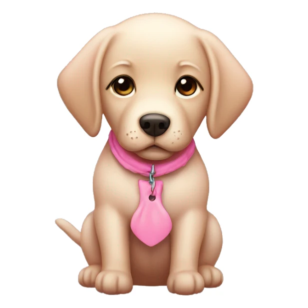 A pupa of labrador girl with somenthing pink  sticker