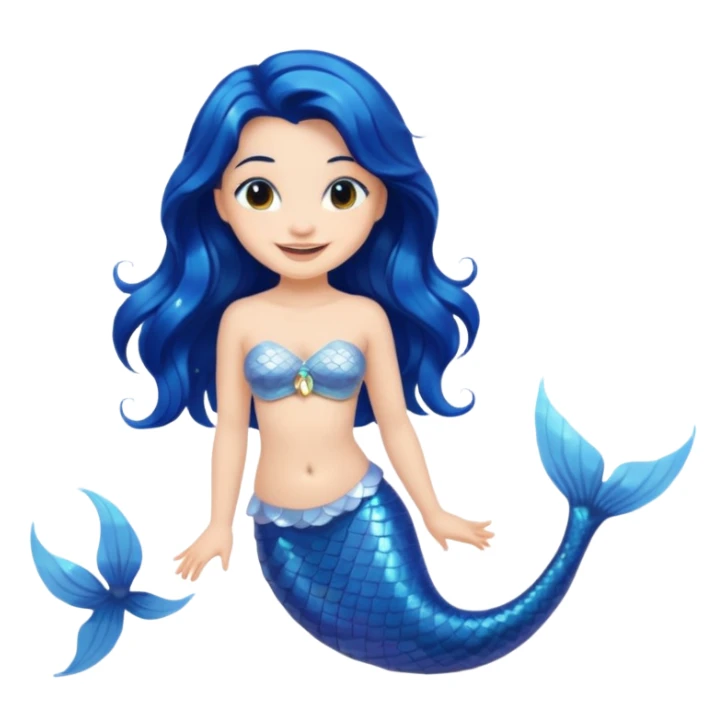 White brunette hair mermaid  sticker