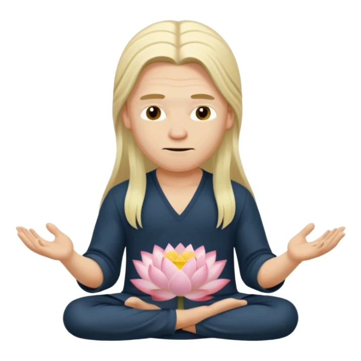 Erling Haaland long hair doing the lotus sticker