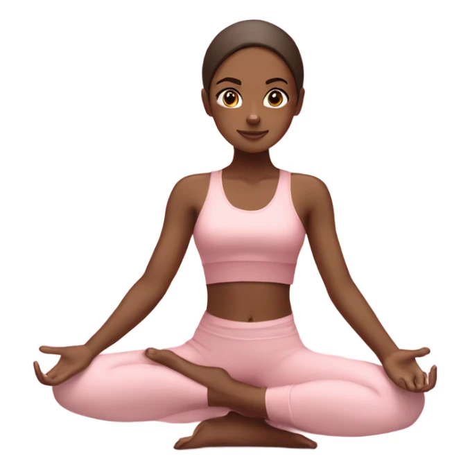 brown skin yoga girl light pink clothes n sticker