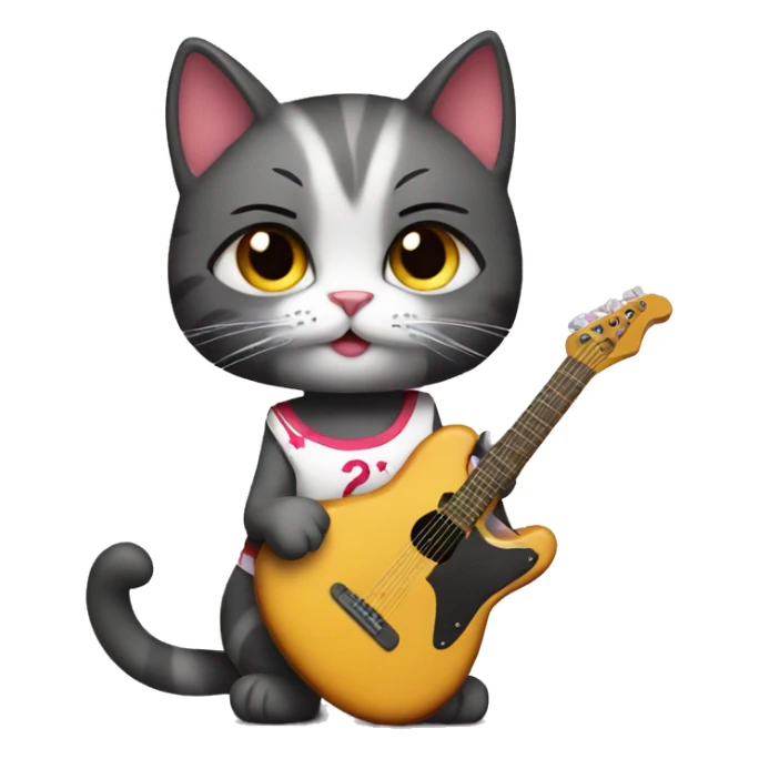 girl cheerleader cat with a guitar sticker