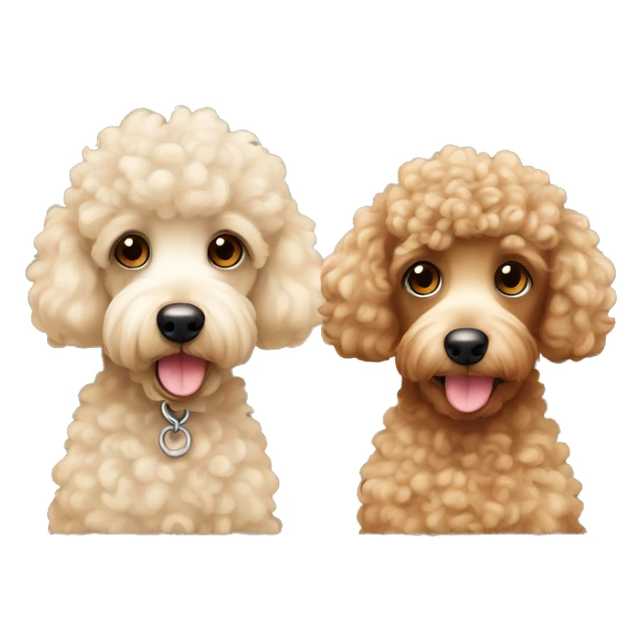 Two curly toy poodles one beige and one tan  sticker