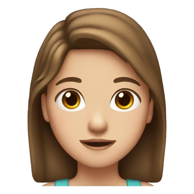 girl with brown hair and a bow sticker