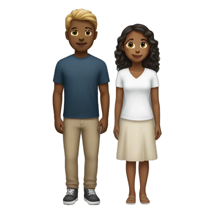Brown Girl and White boy in love sticker