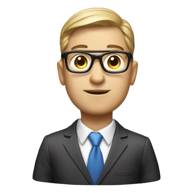 Male AI Advisor nerd in suit sticker
