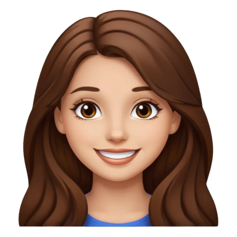 Pretty girl long hair Brown makeup sticker