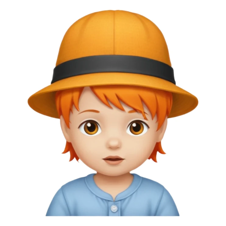 baby with hat orange hair sticker
