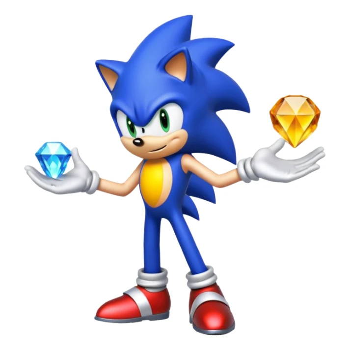 I want Sonic the hedgehog with chaos emeralds sticker