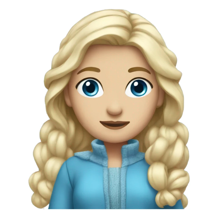Winter Outfit, blond princess with blue eyes sticker