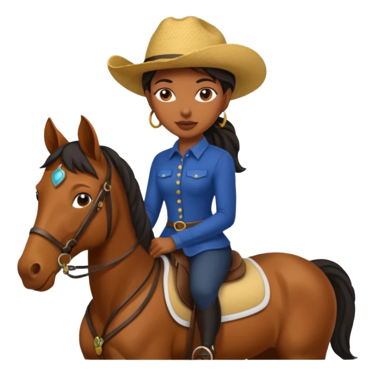 covboy on the horse black woman  sticker