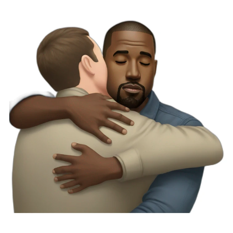 elon hug kanye sticker