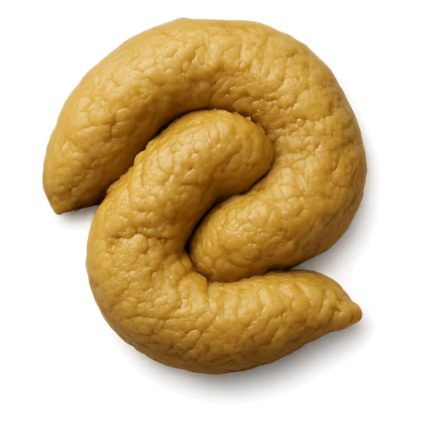 feci molli E GIALLINE VISTE DALL'ALTO, iperrealistico 4k sticker