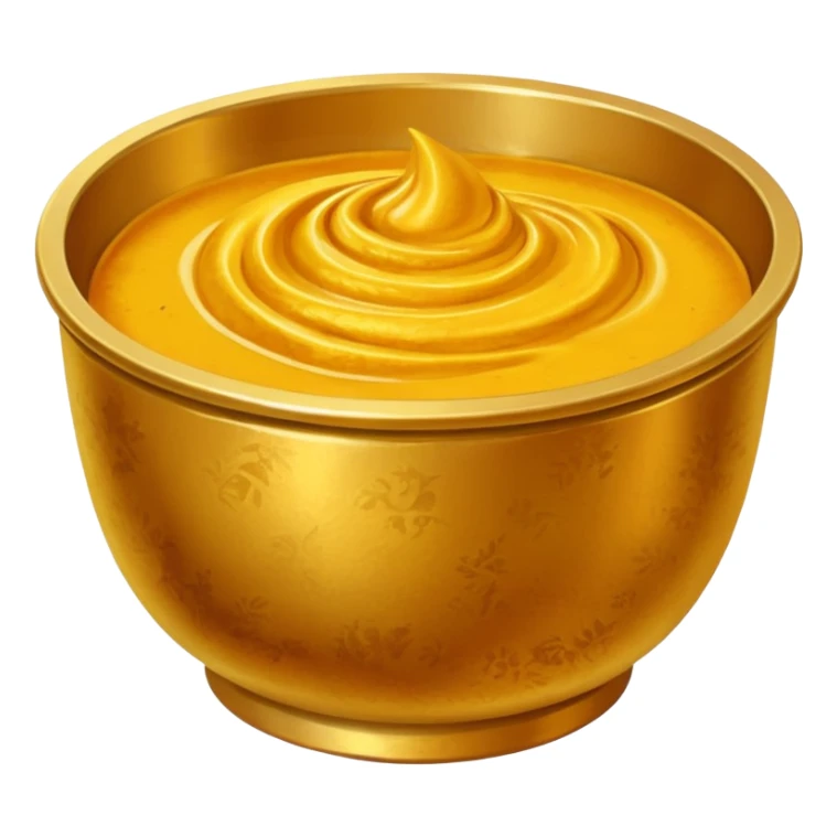 Turmeric paste in a golden metal bowl sticker