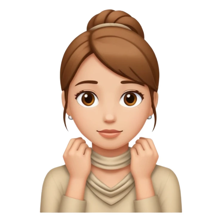 Girl with her hands around her neck  sticker