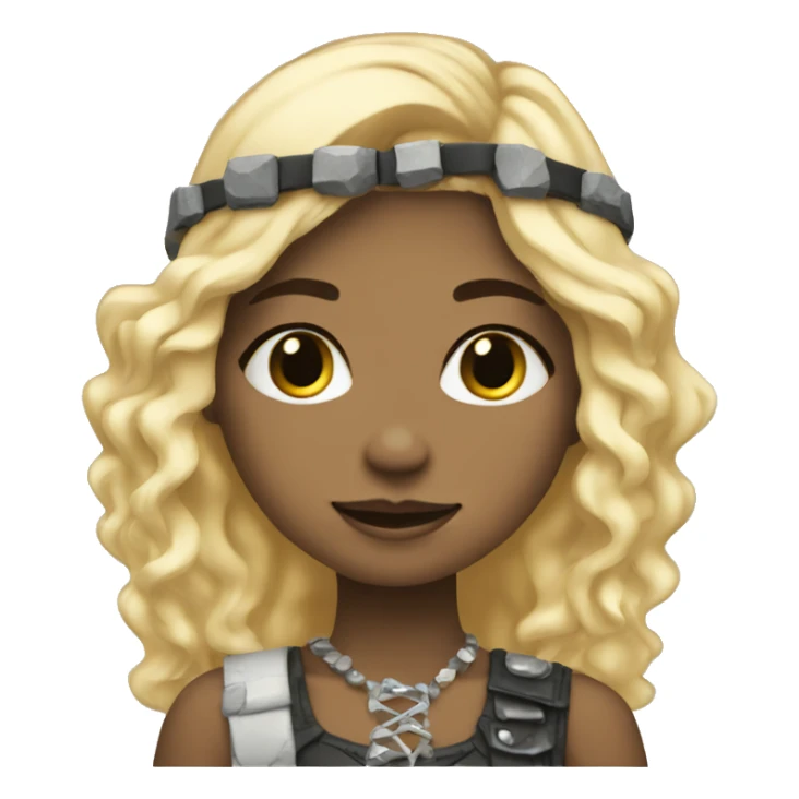 Cute rock girl with blond hair with rock accessories  sticker