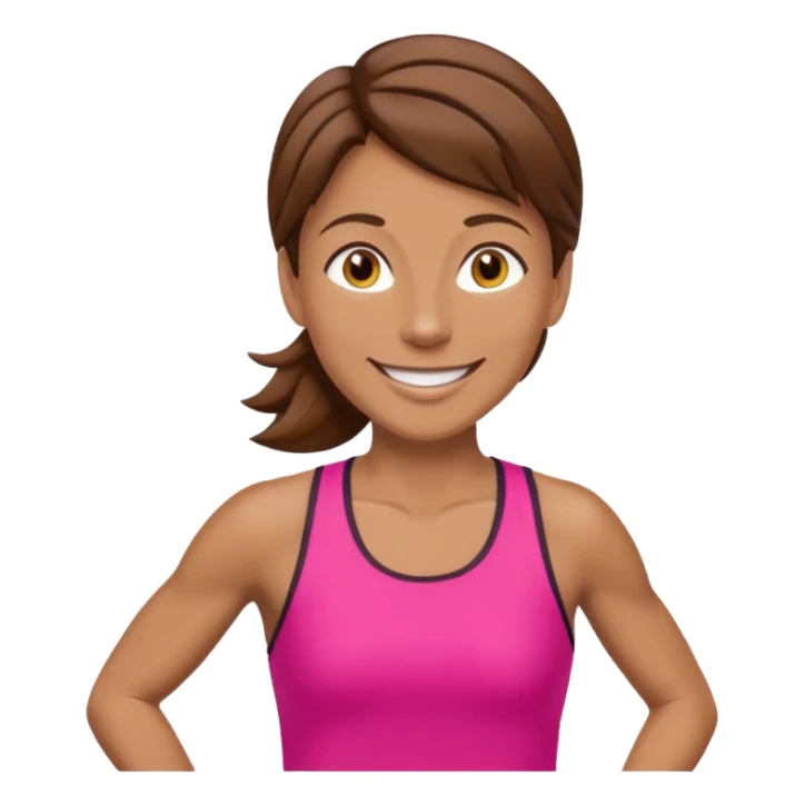 middle-aged female runner brown hair sticker