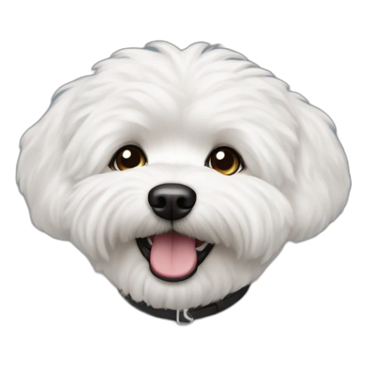 Black-bichon-havanais-white-mouth sticker