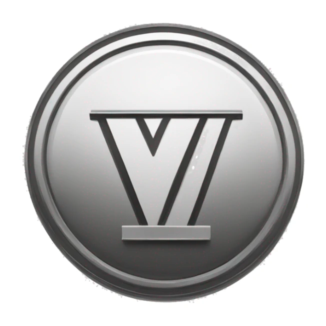 letter V, cryptocurrency, coin, black and white, logo sticker