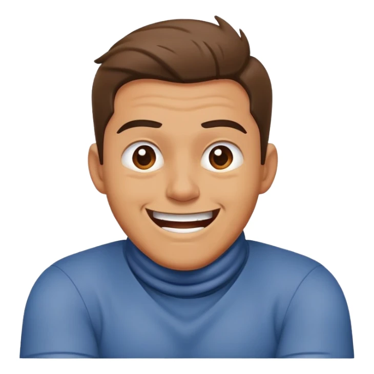 man crossing his arms around his neck while being mad but laughing sticker