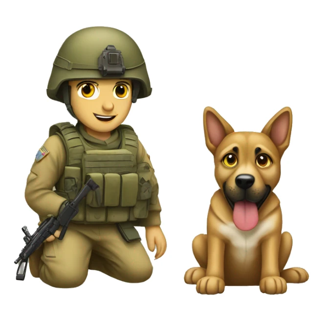 IDF Israeli soldier and K9 army dog. sticker