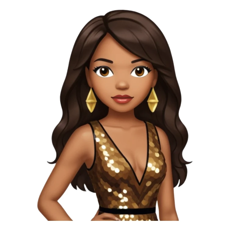 Tenitra Michelle Williams, R&B Singer from Destiny's Child with long dark brown hair, medium dark skin sticker