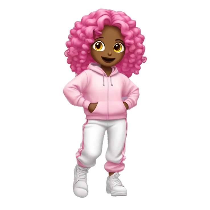 dancing-pink-haired-white-girl-pink-oversize-tracksuit sticker