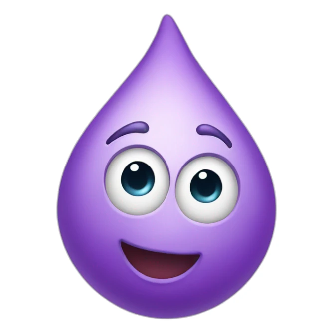 purple drop character sticker
