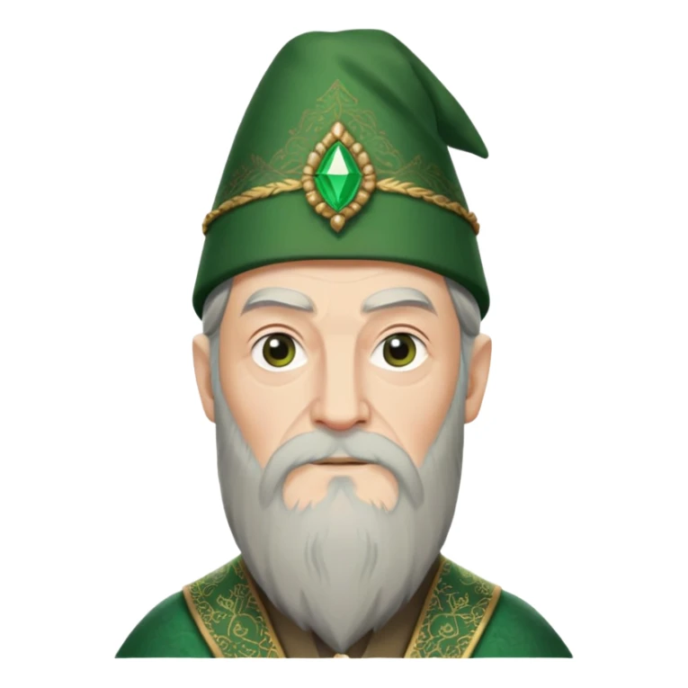albus dumbledore from harry potter with green fez hat and decorative patterns without gem sticker