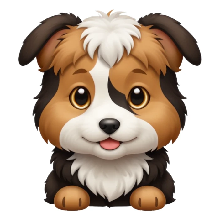 puppy with black, white, and brown fur sticker