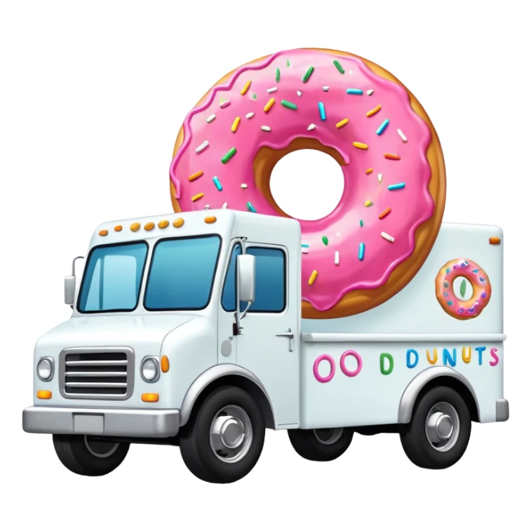 big donut truck with donut decals, frosting decals and sprinkle decals sticker