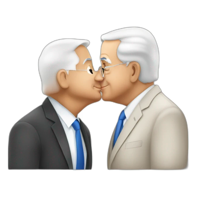 Mahmoud-Abbas-french-kissing-benjamin-Netanyahu sticker