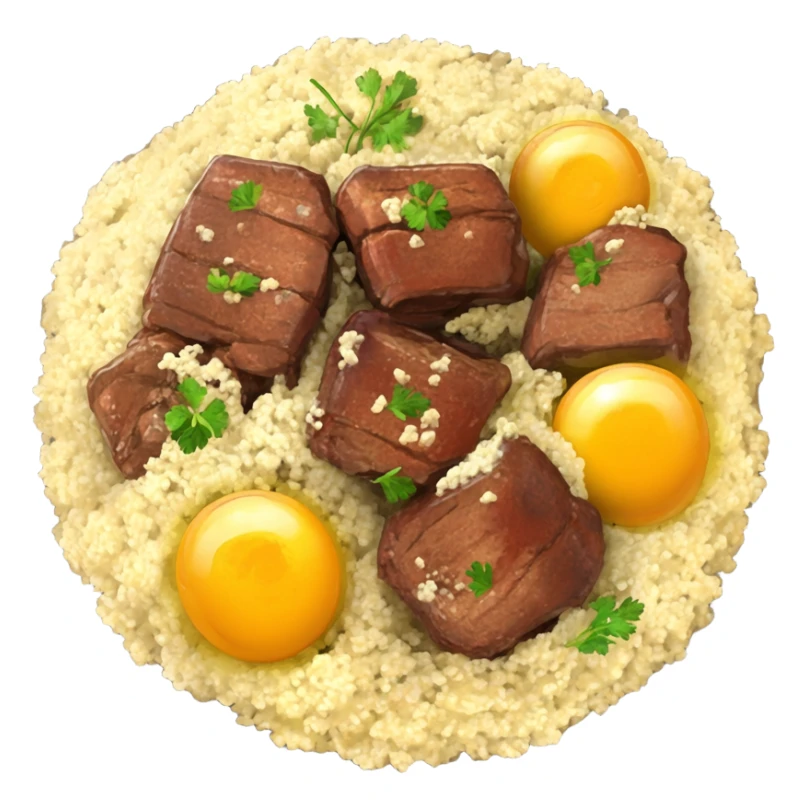plate of couscous with meat and eggs sticker