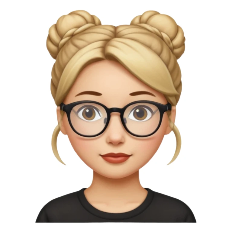 BUN HAIRED WOMAN WITH GLASSES sticker