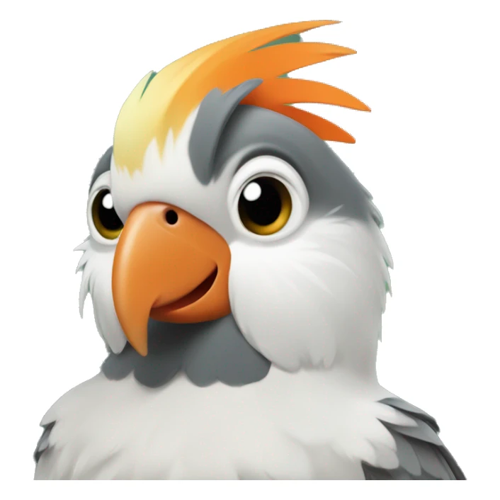 Grey Cockatiel orange cheeks with Dark Green Tail sticker