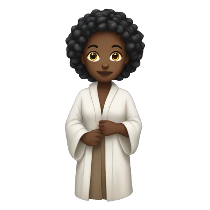 Black girl wearing a robe sticker
