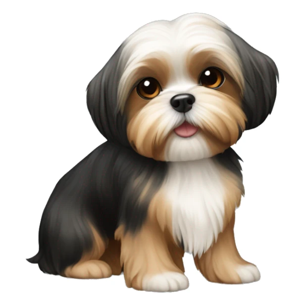 black and tan shih tzu maltese yorkie mix sticker
