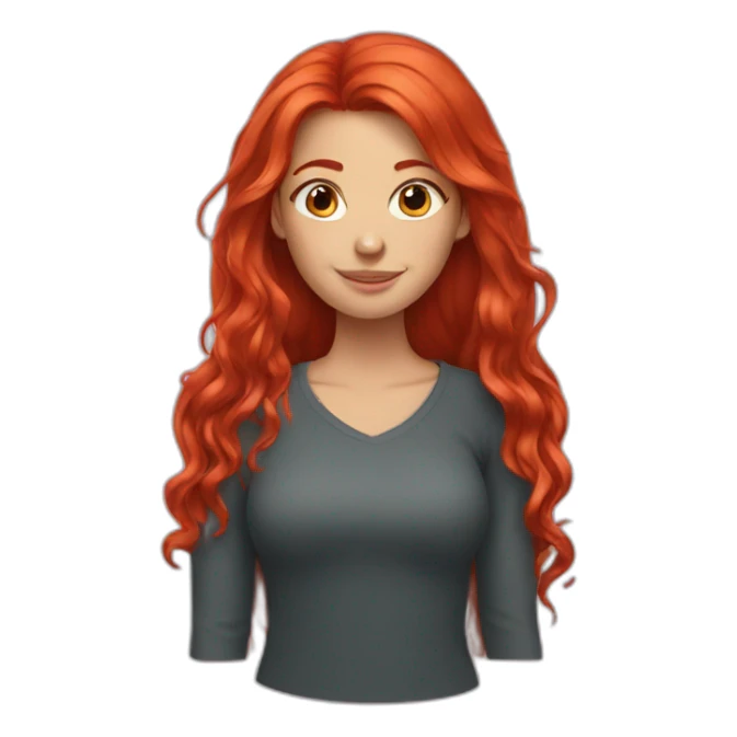 red hair girl sticker