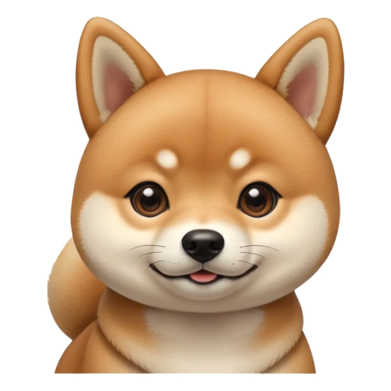 cute Shiba Inu dog with a playful, side-eye expression and a tilted head. The dog has light brown fur, big round eyes, and a soft smirk sticker