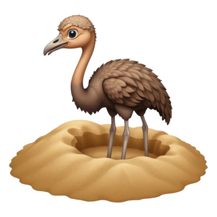 Ostrich burying its head in sand sticker