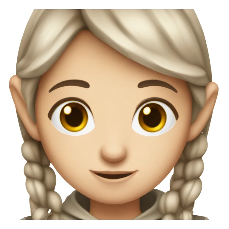 Brown hair pale elf girl sticker