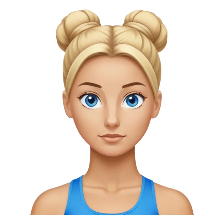 Blonde sleek bun fitness trainer blue eyes sticker