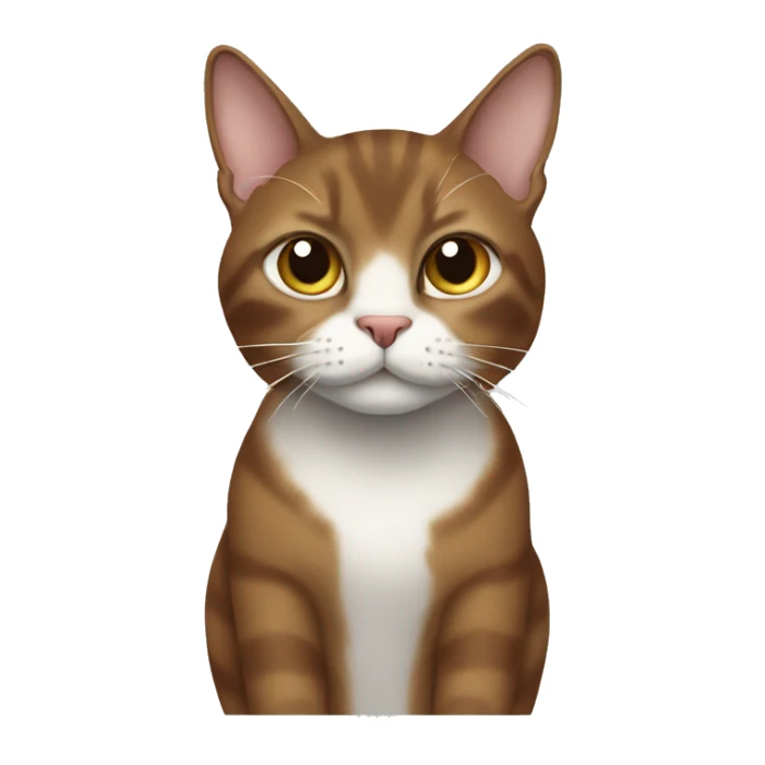 Brown cat with white muzzle and between the eyes. Brown tabby coat sticker
