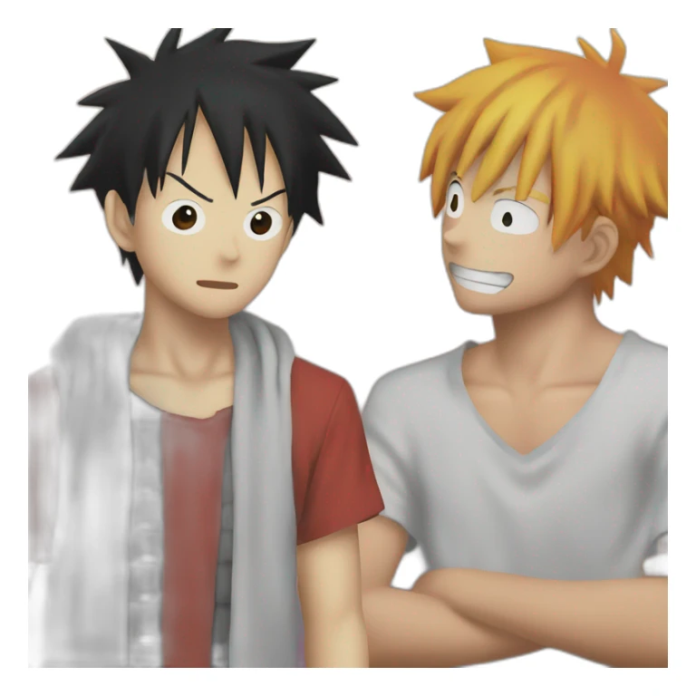 Luffy boy talks to Naruto Teen sticker