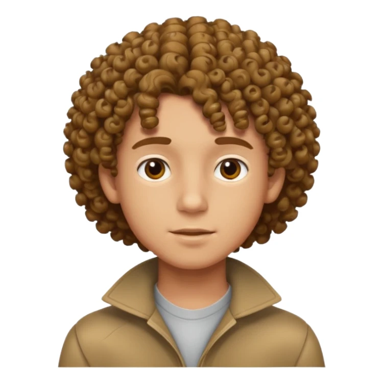 curly hair rich cool boy emoji, confident expression sticker