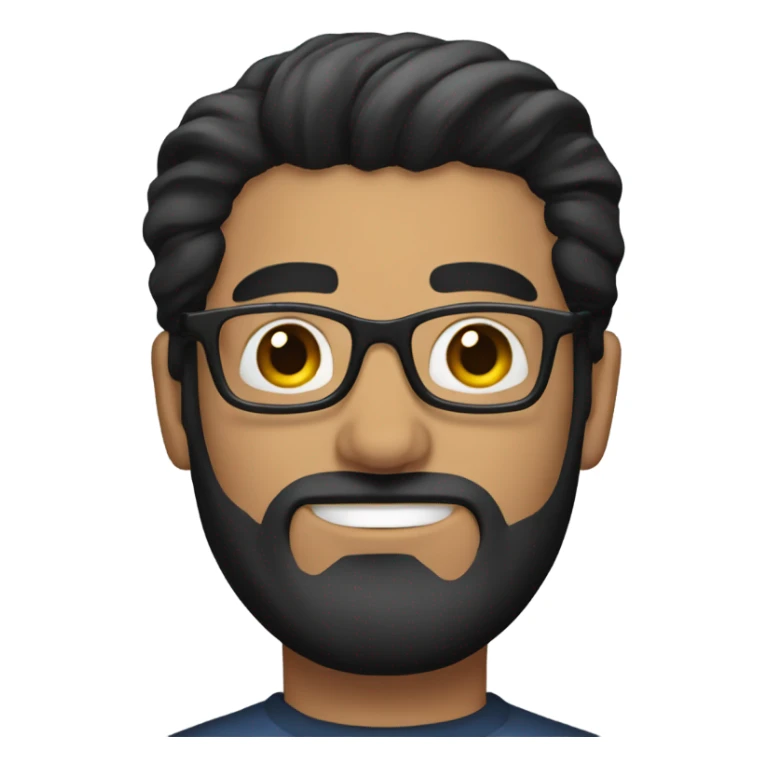 Man with black hair that is slicked back, with glasses and beard  sticker