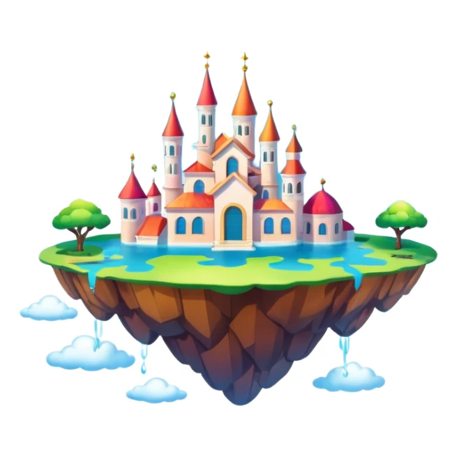 surreal heaven with floating islands, whimsical clouds, and impossible architecture sticker